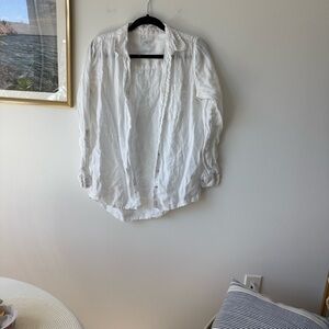 Sigrid Olsen White Linen Button Down Shirt